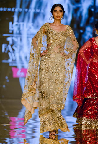 embroidered-sheer-golden-saree