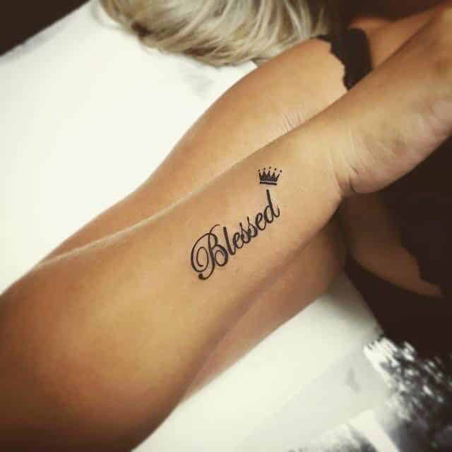 Blessed hand tattoo