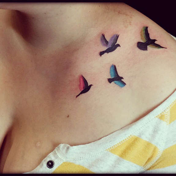 Flying Sparrows Tattoos