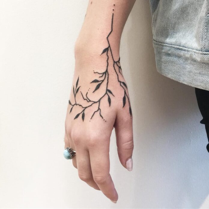 Leaf Vein tattoos for hand