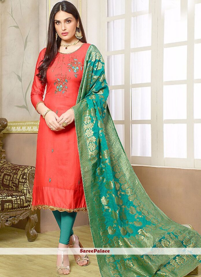 noble-pink-resham-work-cotton-silk-churidar-designer-suit