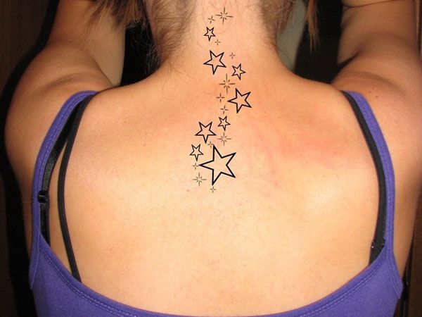 star tattoo for girls on neck