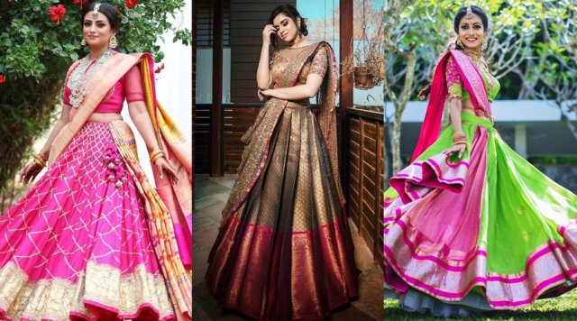  Stylish Lehenga Saree Designs For Indian Brides 