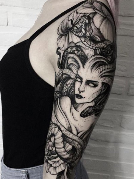 Medusa-Half-Sleeve-Tattoo-design