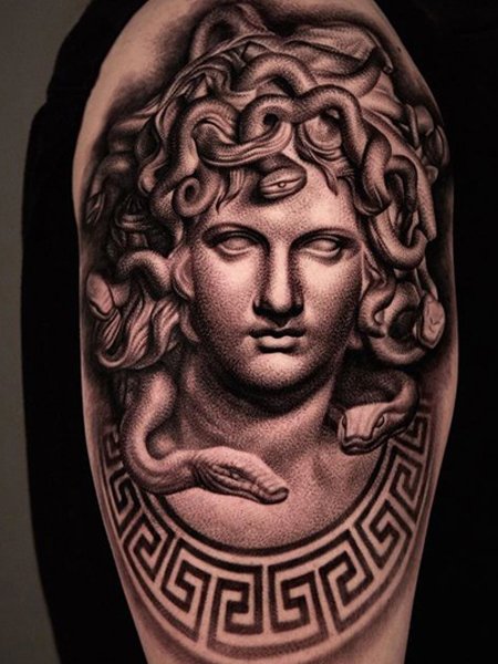Medusa-Statue-Tattoo-design